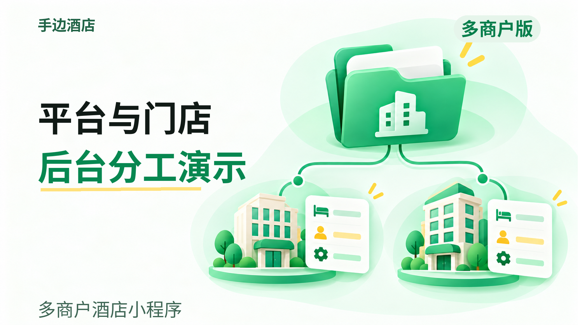 多商户酒店小程序：平台与门店后台分工演示封面